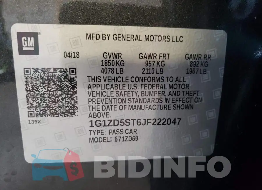 1G1ZD5ST6JF222047 Photo# 12