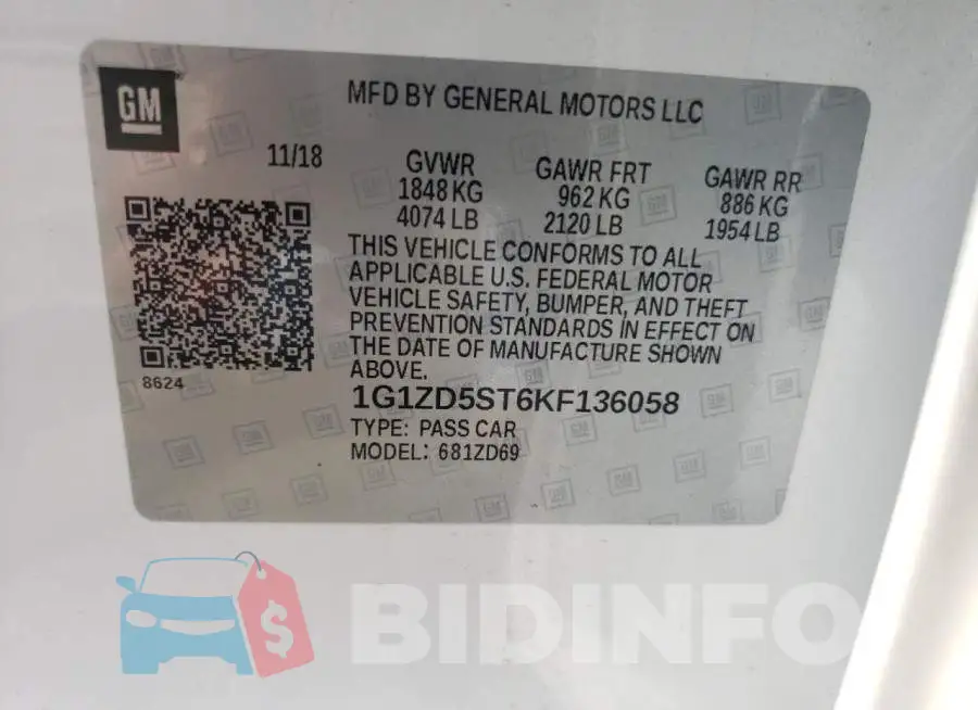 1G1ZD5ST6KF136058 Photo# 12