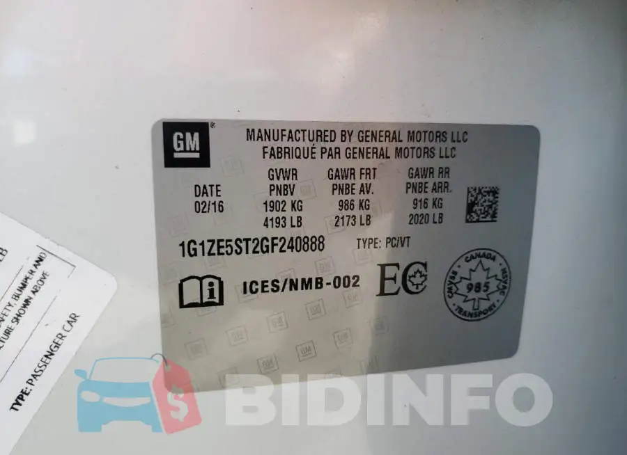 1G1ZE5ST2GF240888 Photo# 12