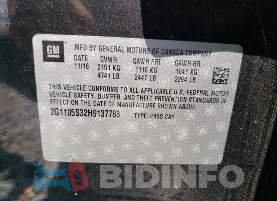 2G1105S32H9137783 Photo# 12