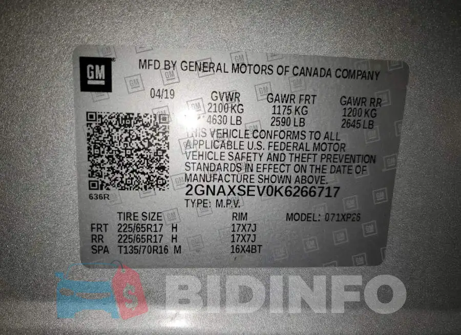 2GNAXSEV0K6266717 Photo# 13