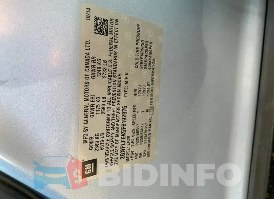 2GNFLFEK5F6192876 Photo# 10