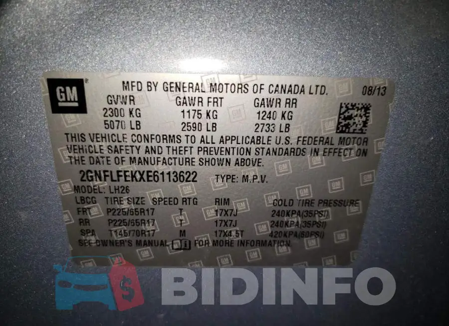 2GNFLFEKXE6113622 Photo# 13