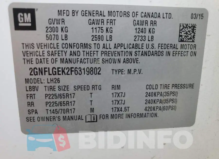 2GNFLGEK2F6319802 Photo# 13