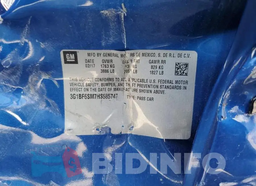 3G1BF6SM7HS585747 Photo# 12
