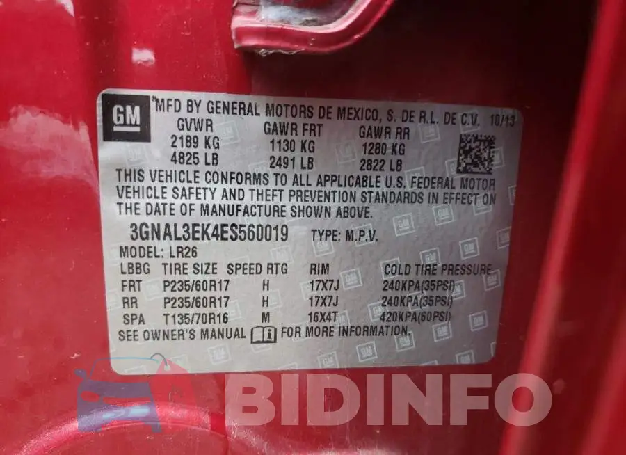 3GNAL3EK4ES560019 Photo# 12
