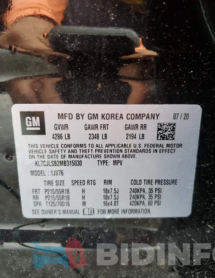 KL7CJLSB2MB315030 Photo# 13