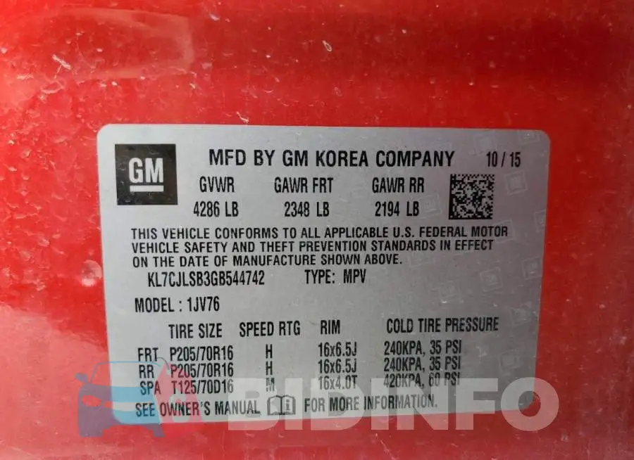 KL7CJLSB3GB544742 Photo# 14