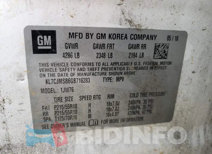 KL7CJMSB6GB716283 Photo# 12