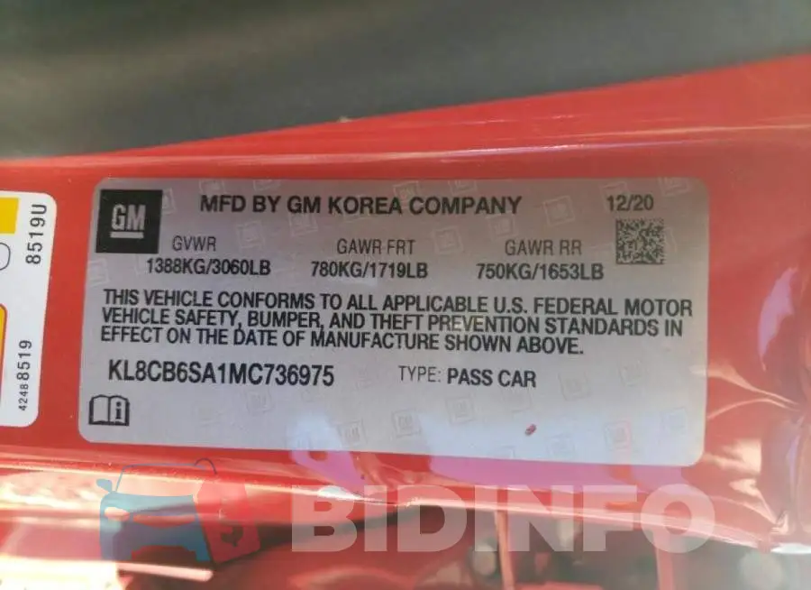 KL8CB6SA1MC736975 Photo# 10