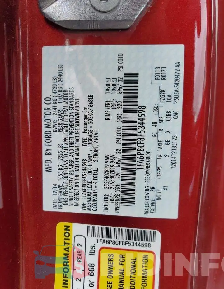 1FA6P8CF8F5344598 Photo# 12