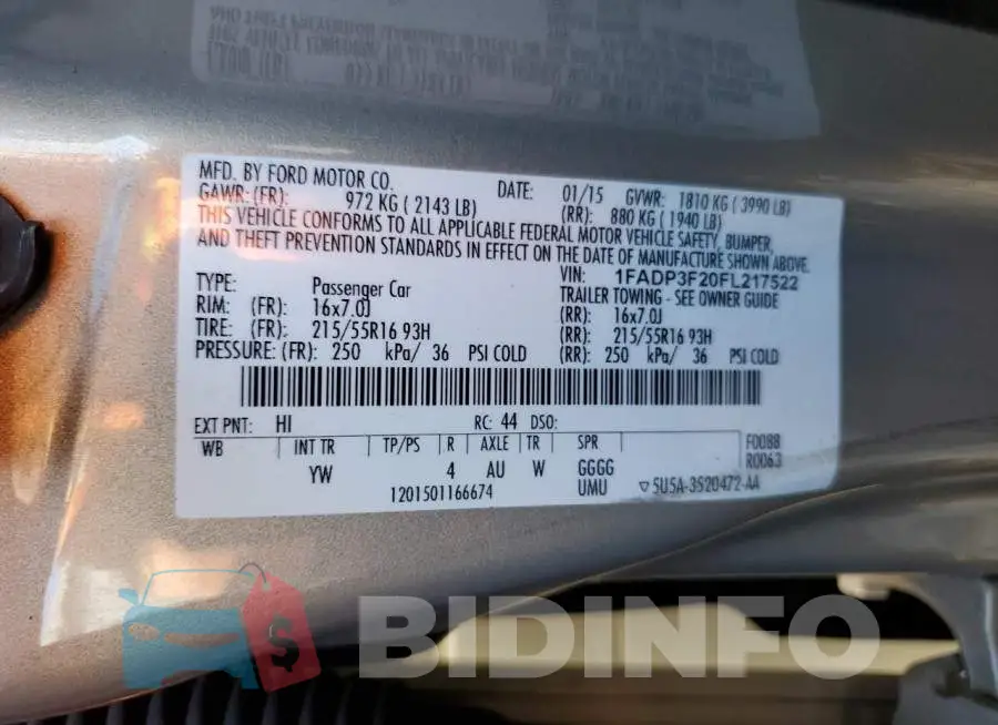 1FADP3F20FL217522 Photo# 12