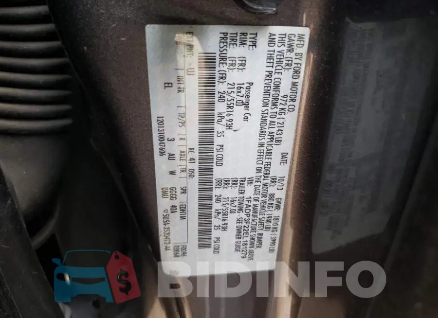 1FADP3F22EL181279 Photo# 10