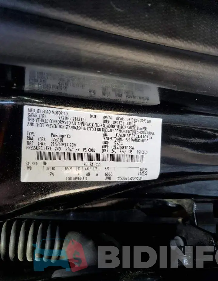 1FADP3F27EL410152 Photo# 12