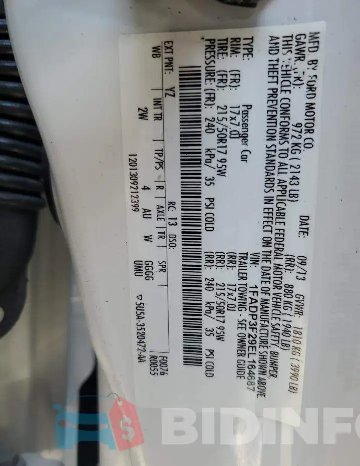 1FADP3F29EL164687 Photo# 12