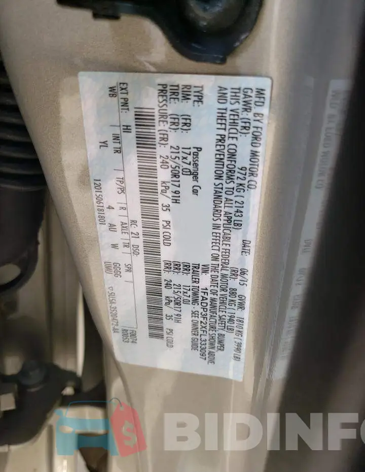 1FADP3F2XFL333097 Photo# 12