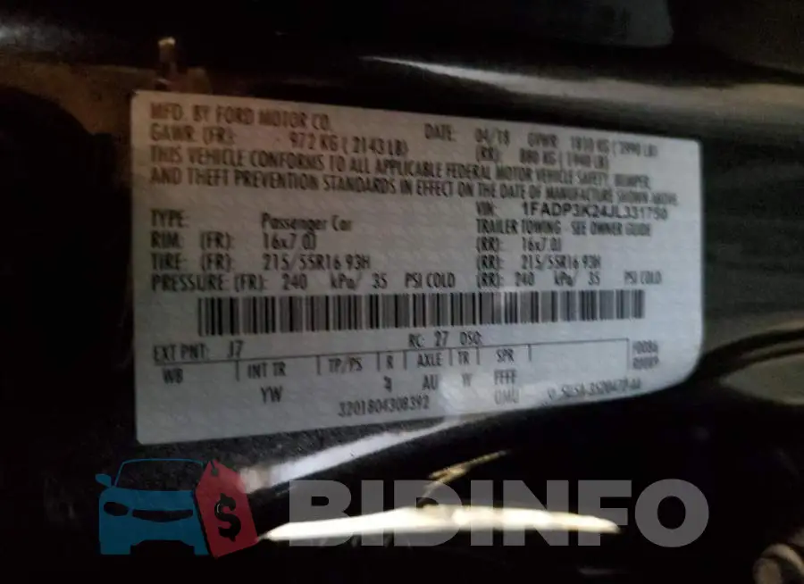 1FADP3K24JL331750 Photo# 12