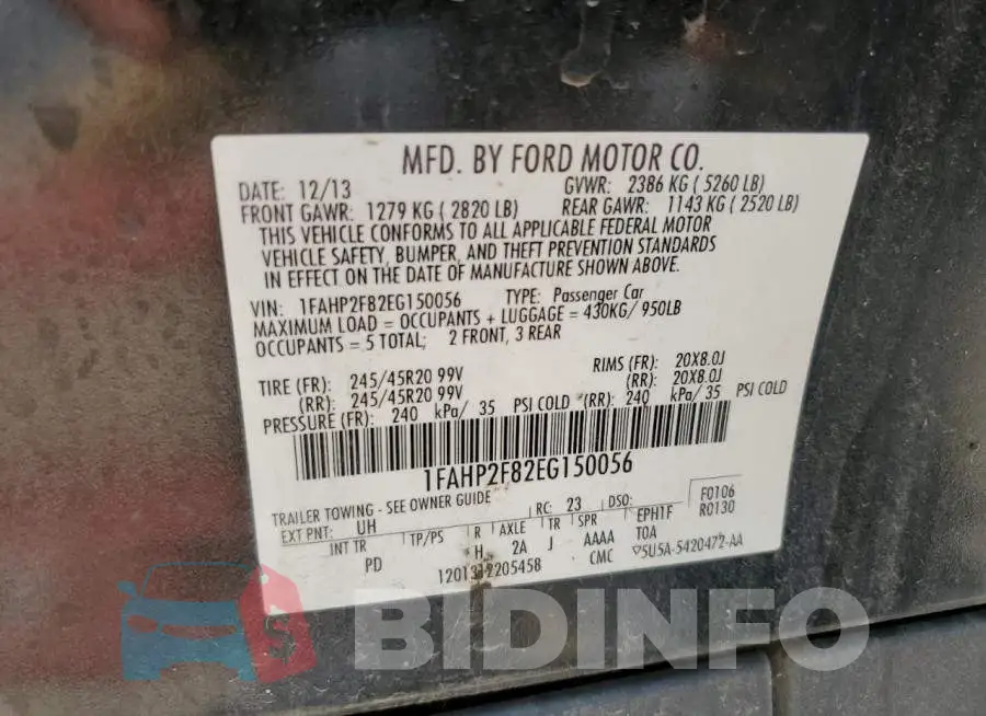 1FAHP2F82EG150056 Photo# 12