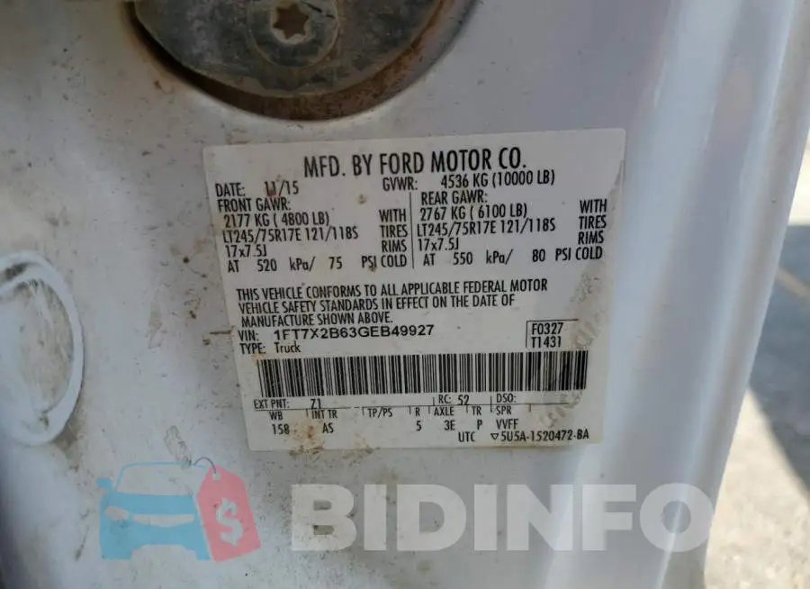 1FT7X2B63GEB49927 Photo# 12