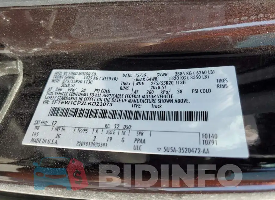 1FTEW1CP2LKD23073 Photo# 12