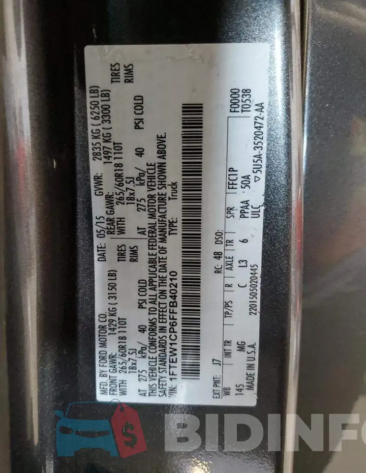 1FTEW1CP6FFB40210 Photo# 13