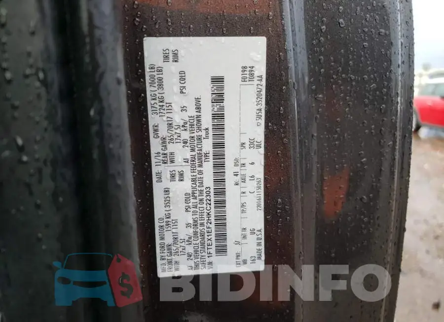 1FTEX1EF2HKC22303 Photo# 12