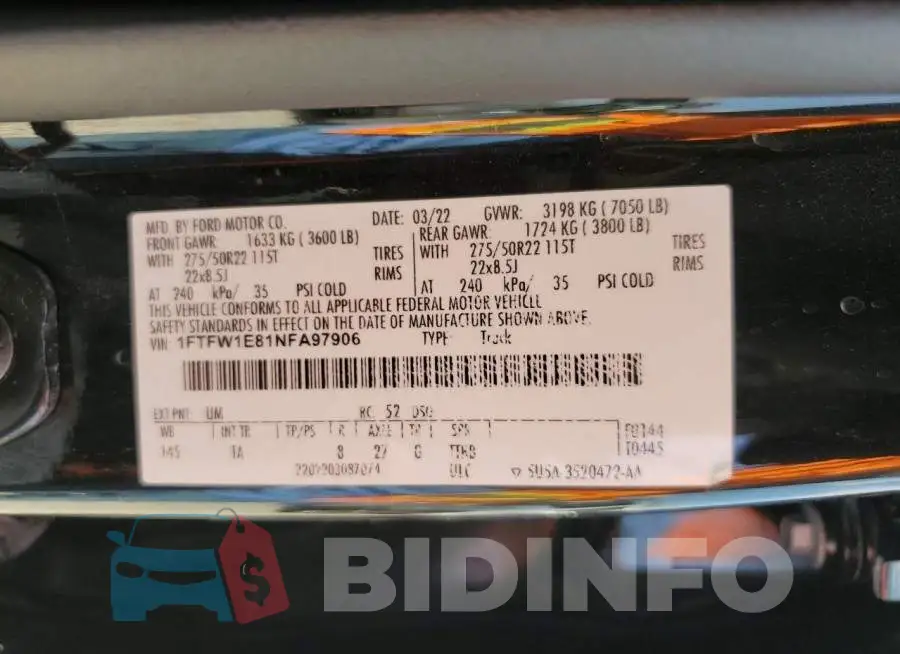 1FTFW1E81NFA97906 Photo# 13