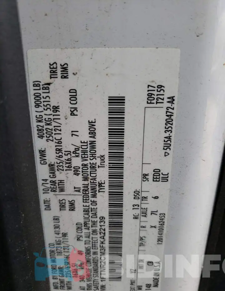 1FTNR2CM3FKA22139 Photo# 12
