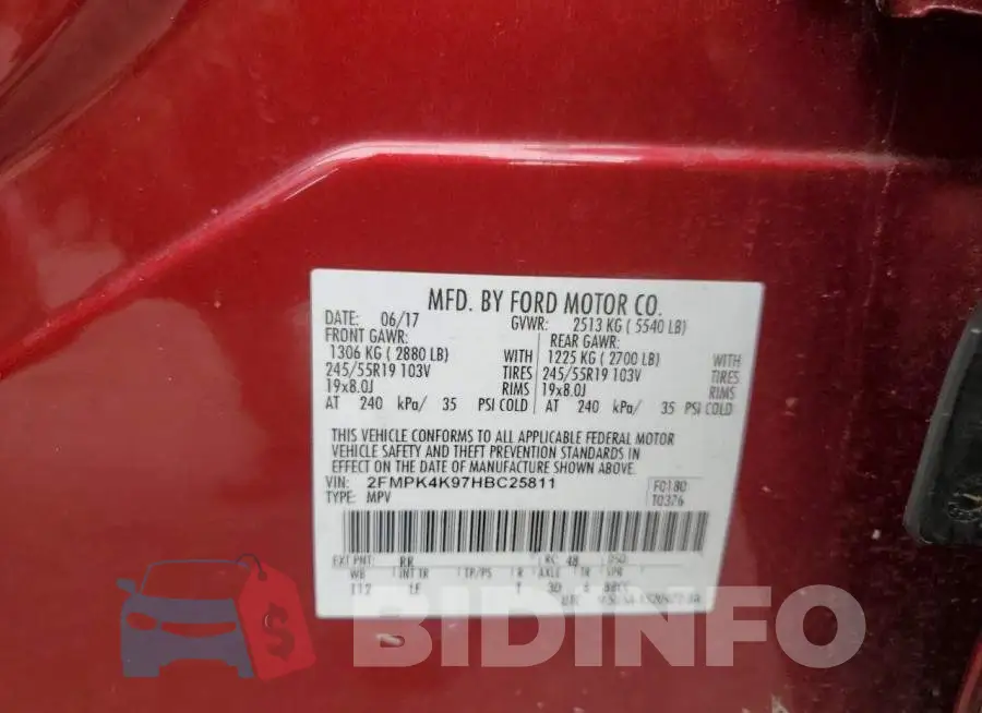 2FMPK4K97HBC25811 Photo# 12