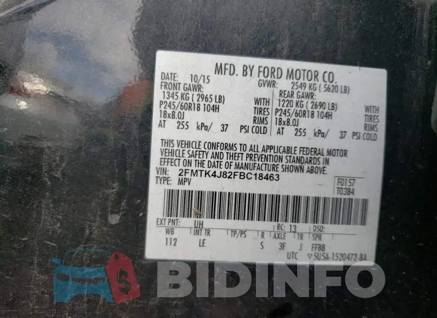 2FMTK4J82FBC18463 Photo# 13