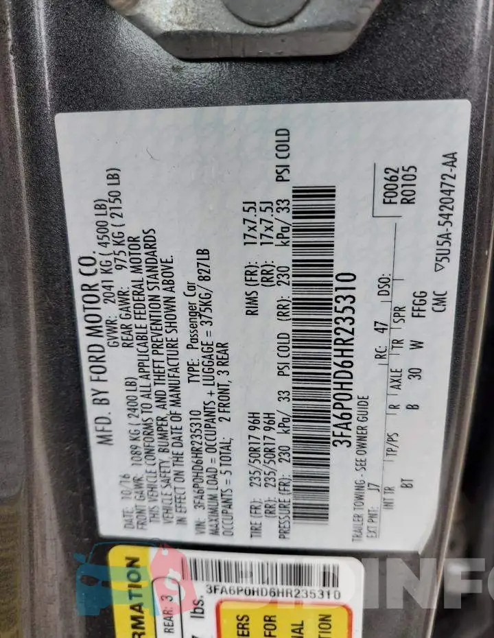 3FA6P0HD6HR235310 Photo# 12