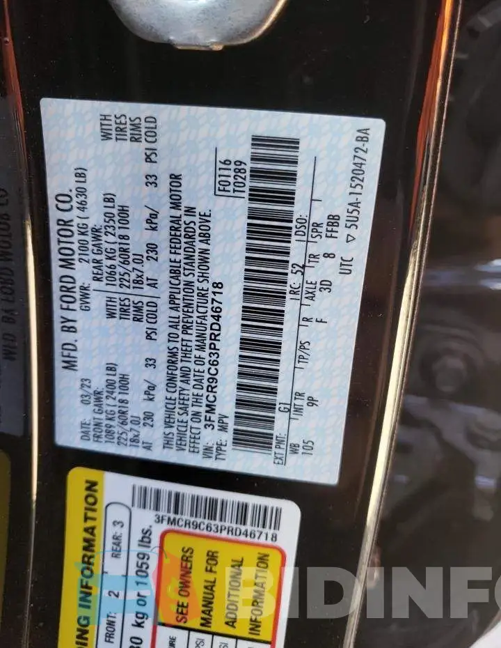 3FMCR9C63PRD46718 Photo# 13