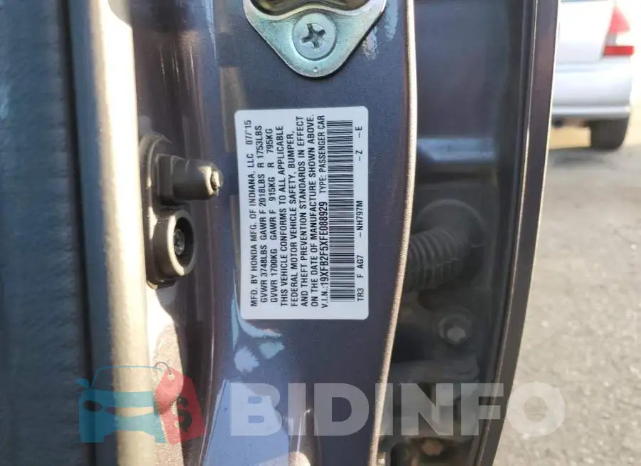 19XFB2F5XFE088929 Photo# 12