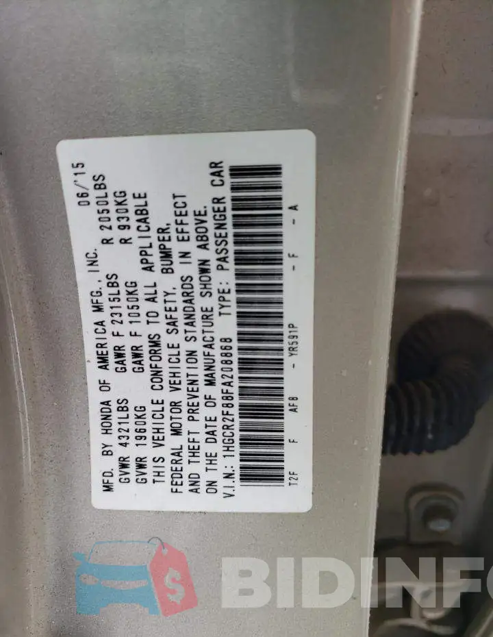1HGCR2F88FA208868 Photo# 12