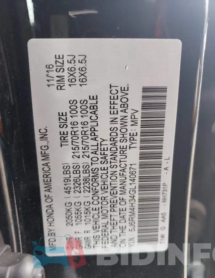 5J6RM4H34GL140671 Photo# 12