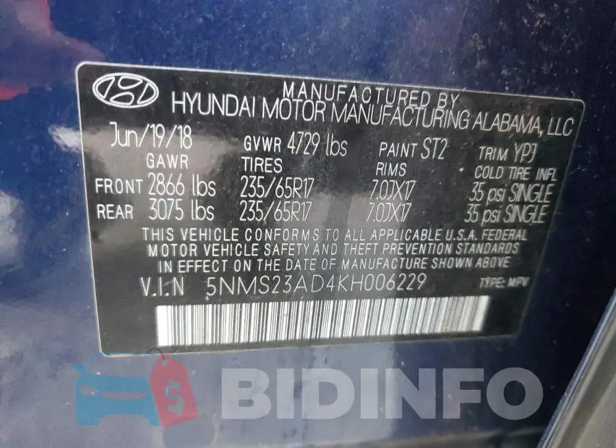 5NMS23AD4KH006229 Photo# 14