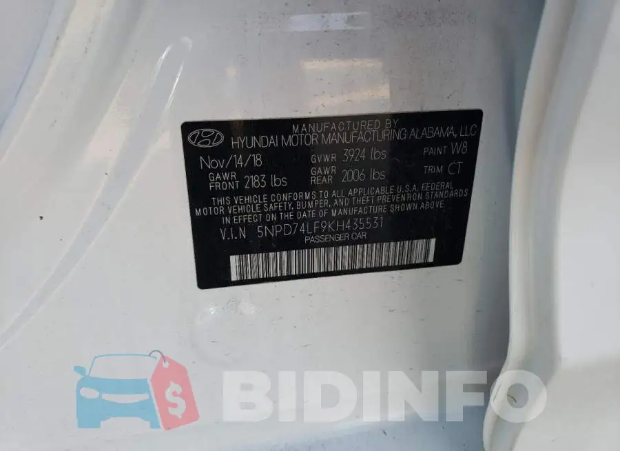 5NPD74LF9KH435531 Photo# 13
