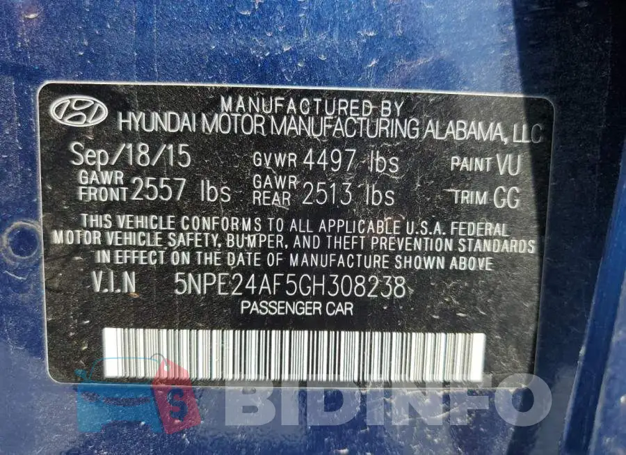 5NPE24AF5GH308238 Photo# 12