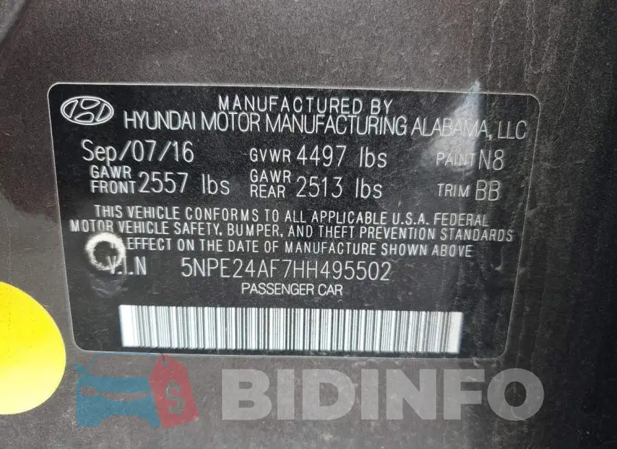 5NPE24AF7HH495502 Photo# 12