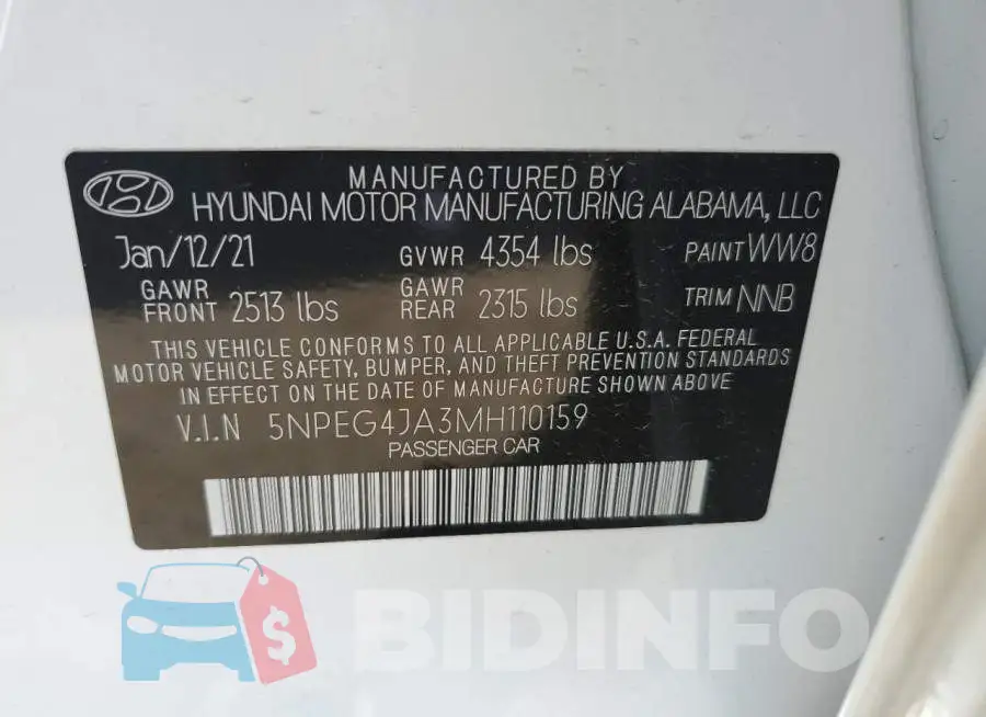 5NPEG4JA3MH110159 Photo# 12