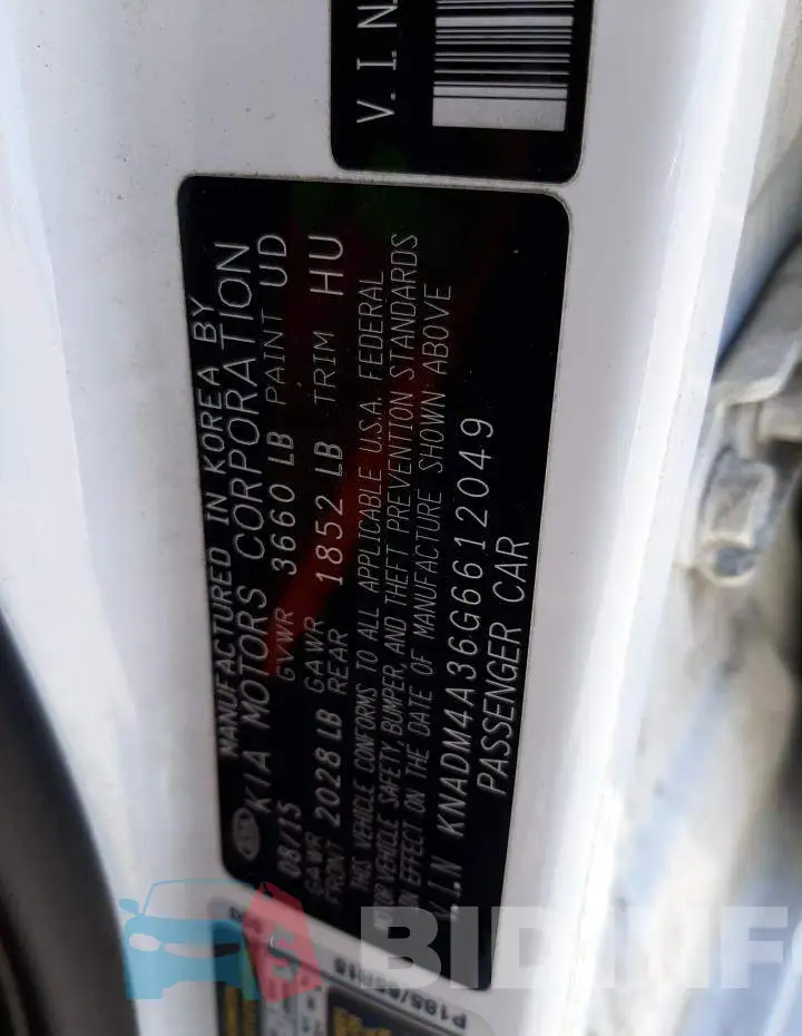 KNADM4A36G6612049 Photo# 13