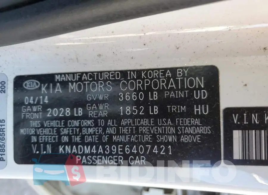 KNADM4A39E6407421 Photo# 12
