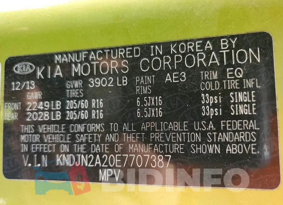 KNDJN2A20E7707387 Photo# 12