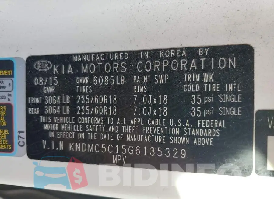 KNDMC5C15G6135329 Photo# 13