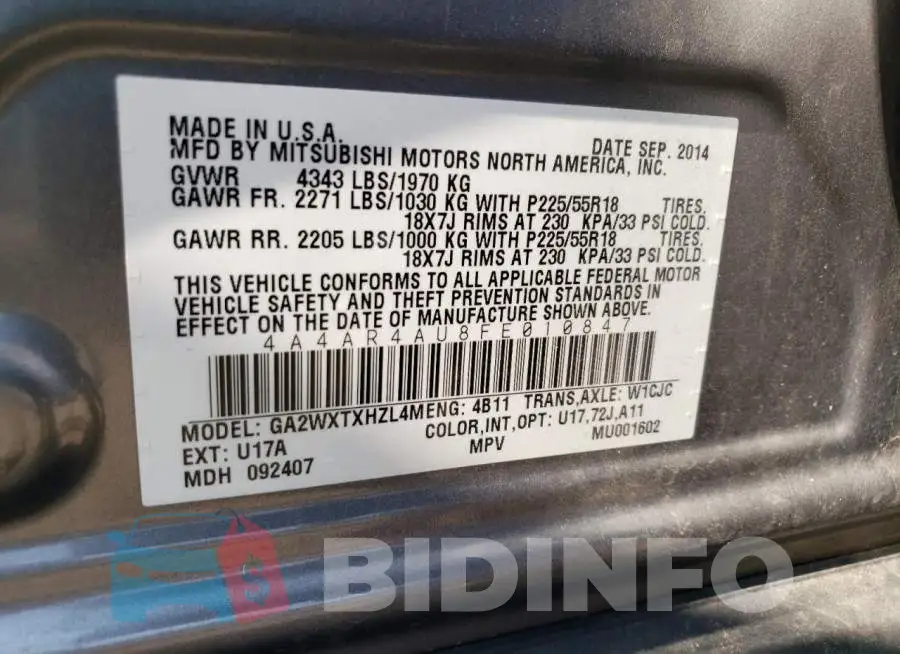 4A4AR4AU8FE010847 Photo# 13