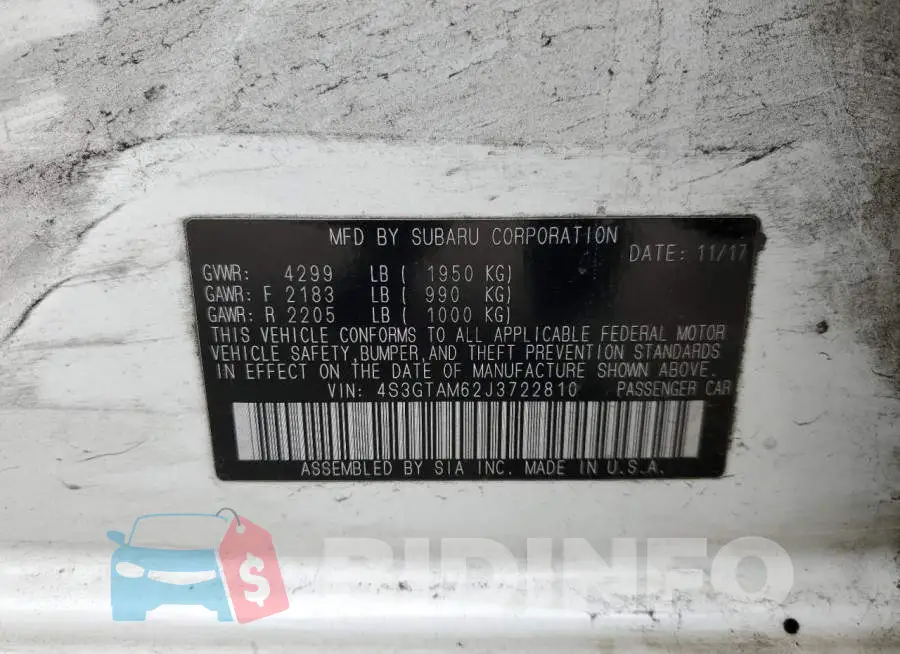 4S3GTAM62J3722810 Photo# 12
