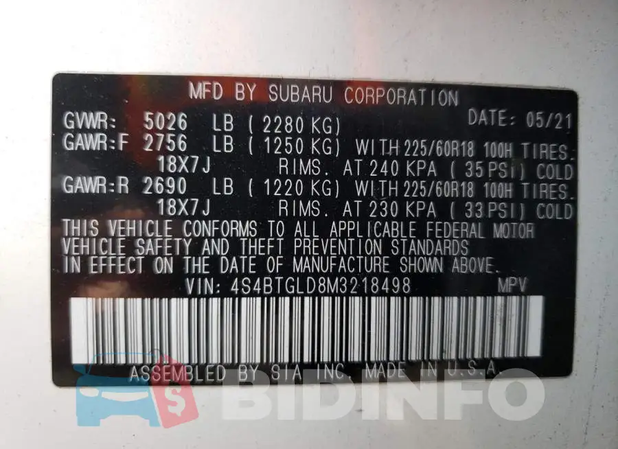 4S4BTGLD8M3218498 Photo# 13