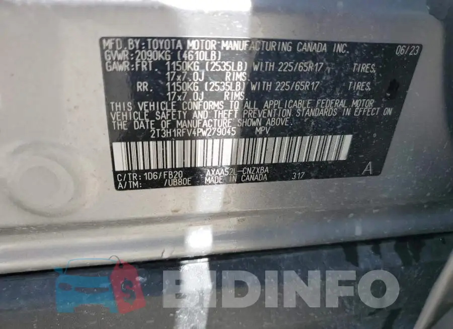 2T3H1RFV4PW279045 Photo# 13