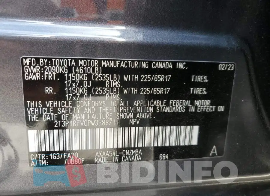 2T3P1RFV0PW358871 Photo# 14