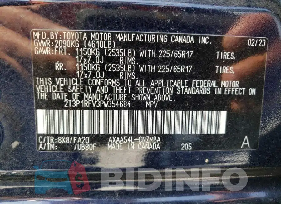 2T3P1RFV3PW354684 Photo# 12